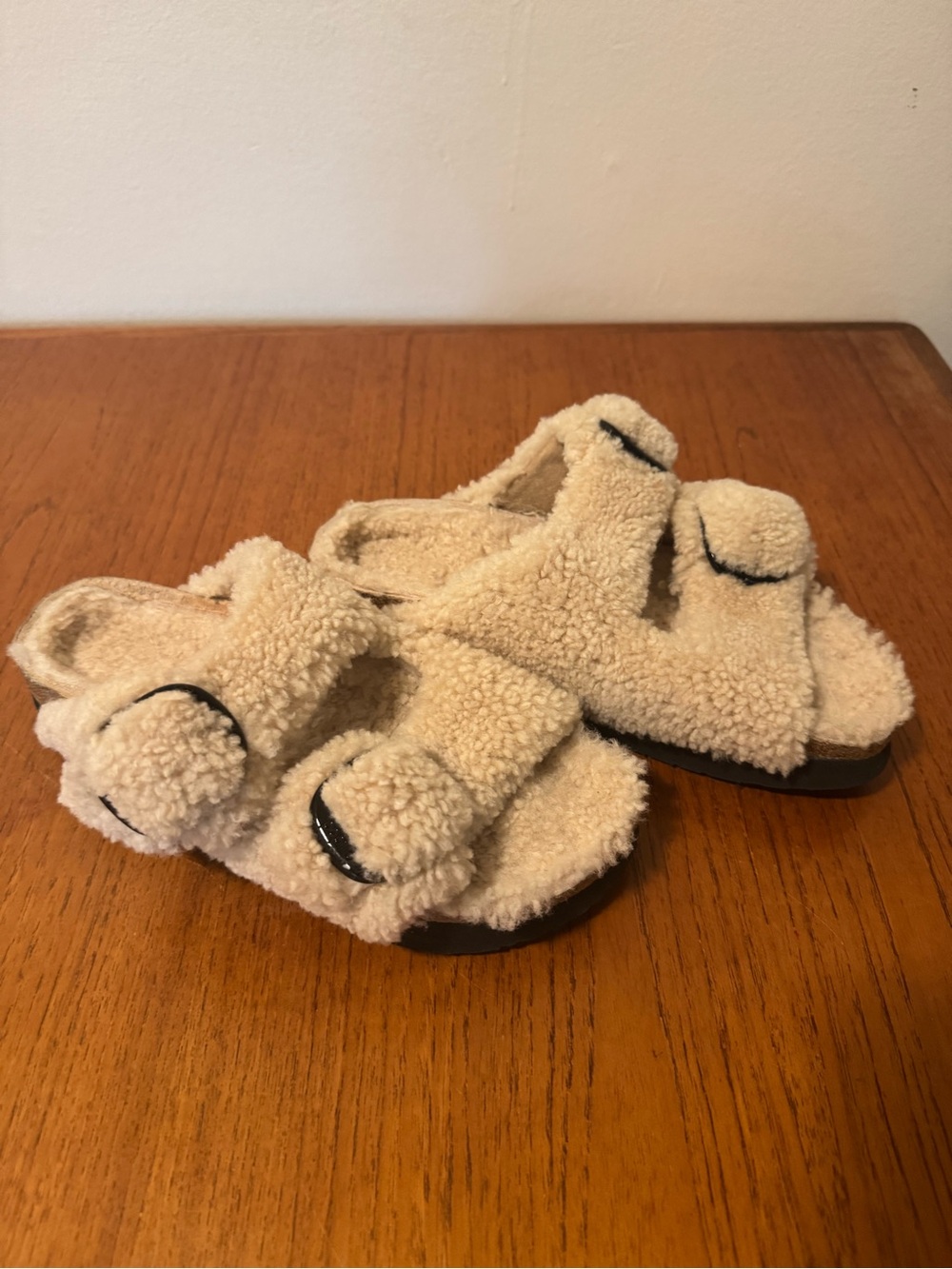 Papillio by Birkenstock Shearling Double-Strap Sandals EU 39 / US Women’s 8-8.5